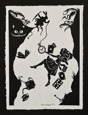 Research Everything: papercut of Alice in Wonderland by Tina Tarnoff.